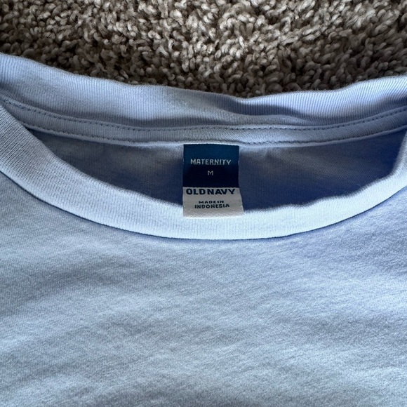 Old Navy Maternity Shirt Medium – Blue Flutter Sleeve Tee M - Picture 5 of 8